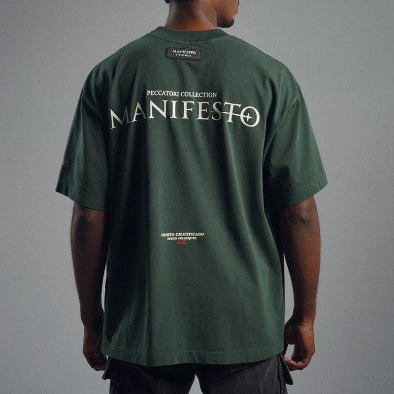 CAMISETA MANIFESTO CRISTO CRUCIFICADO VERDE