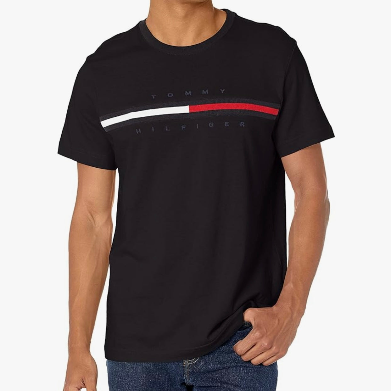 Regular Fit Tommy Hilfiger Camisa Negra CAMISETA TOMMY HILFIGER NEGRA