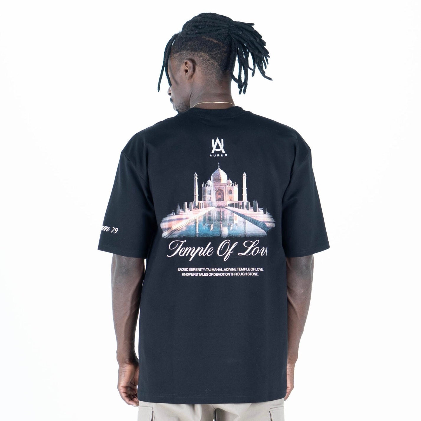 AURUM TEMPLE OF LOVE BLACK T-SHIRT