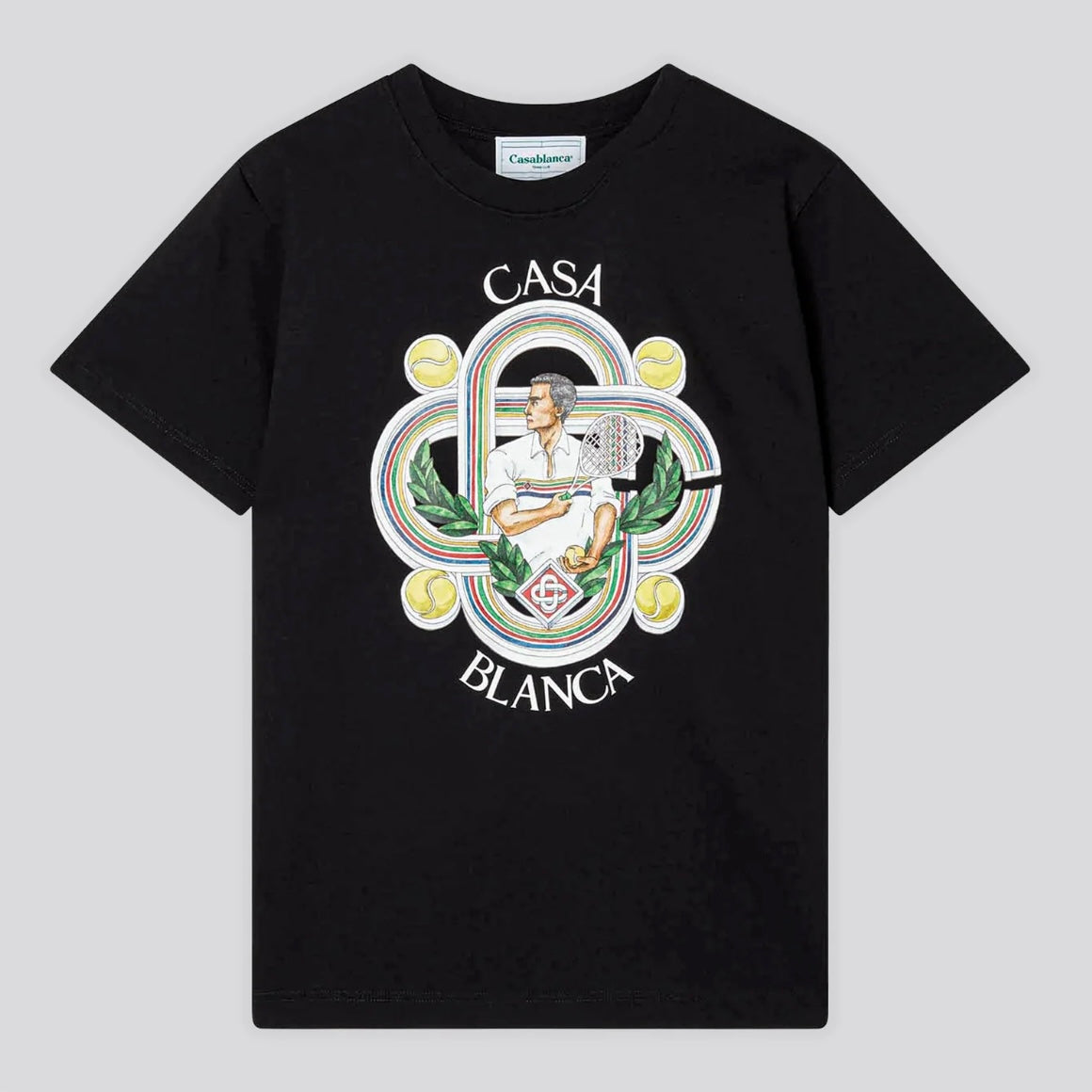 CAMISETA CASA BLANCA TENNIS NEGRA
