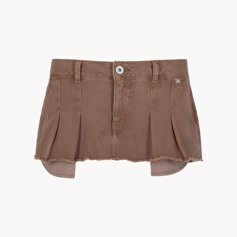 CELEIT MINI SKIRT BROWN