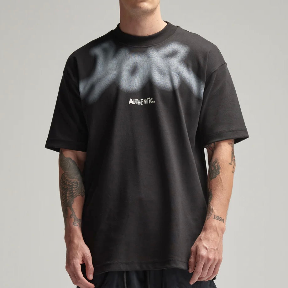 CAMISETA Y-OUT NEGRA BLEACHED