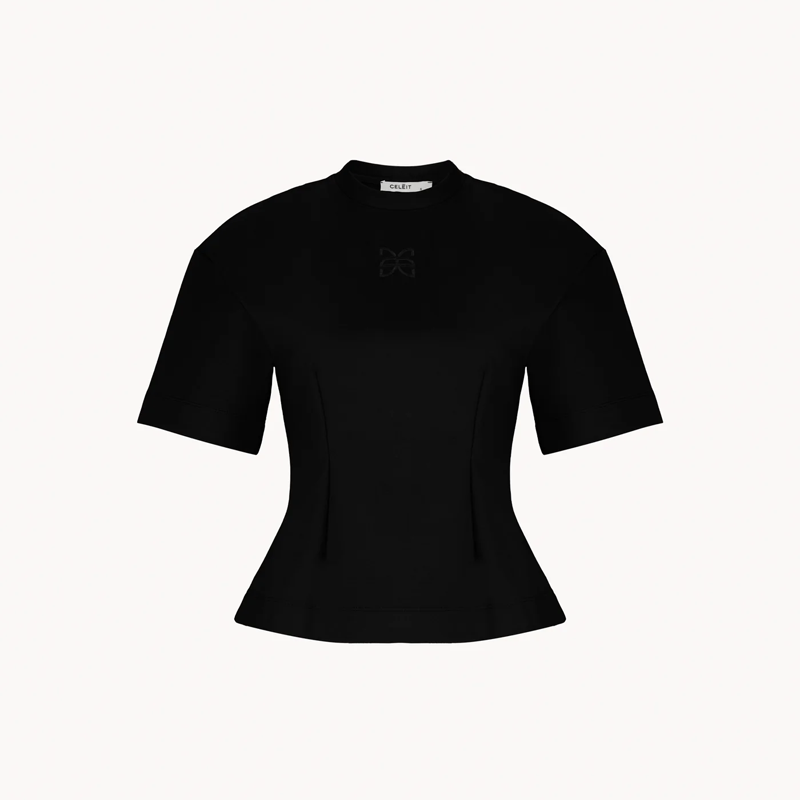 CELEIT GIRLY OVERSIZED TEE BLACK