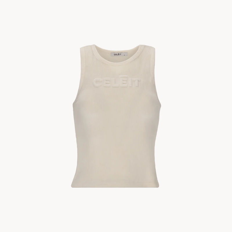 CELEIT EMBOSSING TANK TOP IVORY