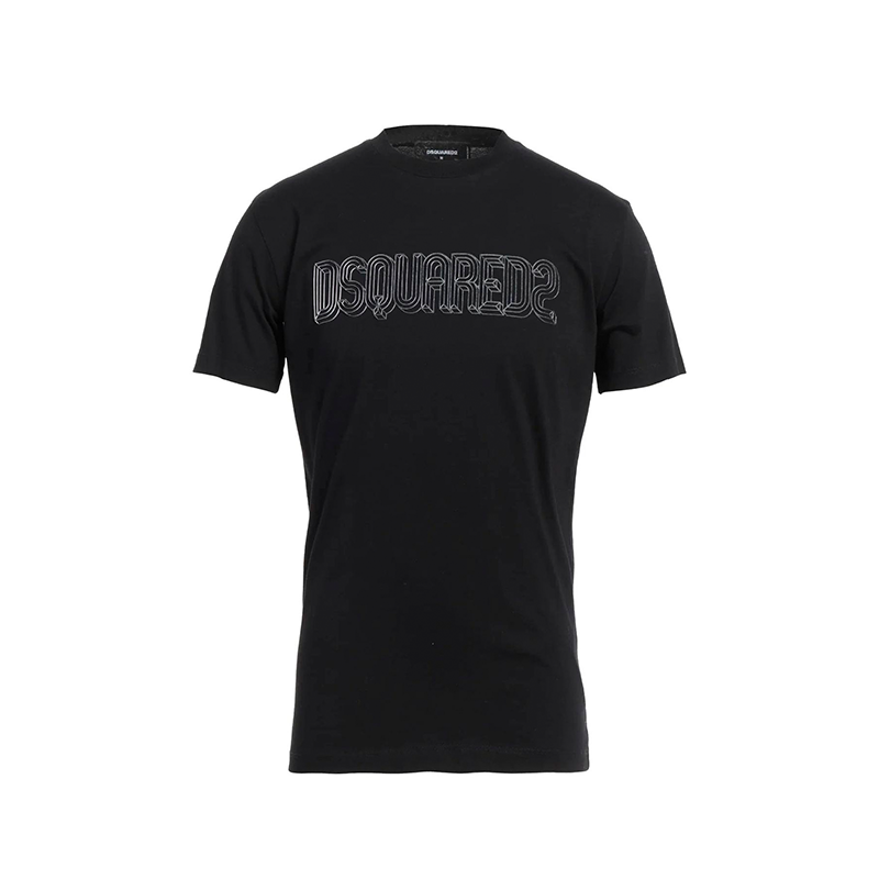 CAMISETA DSQUARED2 NEGRA LOGO PLATEADO