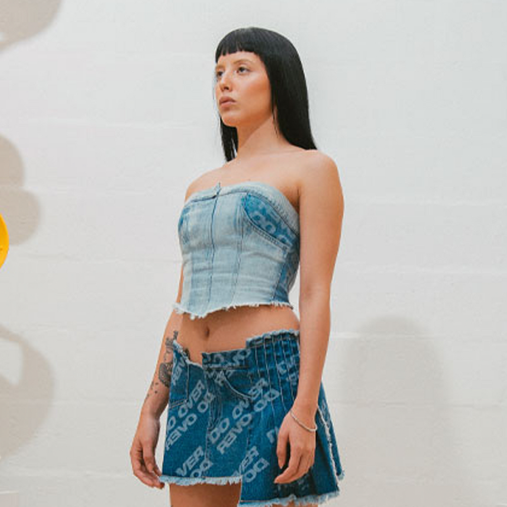 TOP JEAN DO OVER LAB PRINT CORSET