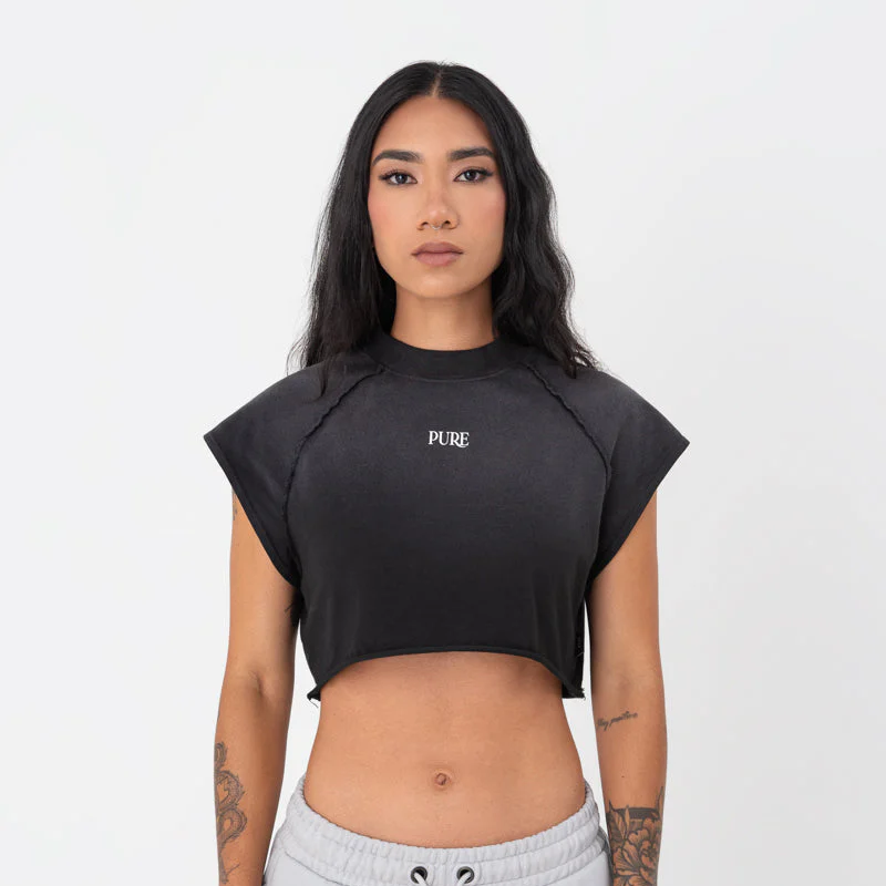 CROP TOP PURE BLACK WASHED