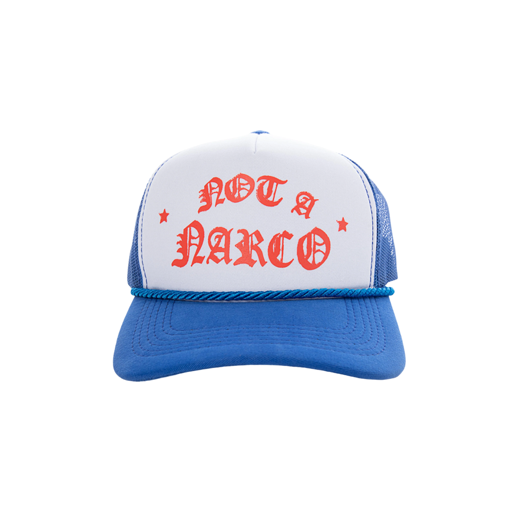 GORRA SINNERS NOT A NARCO BLUE/WHITE/RED