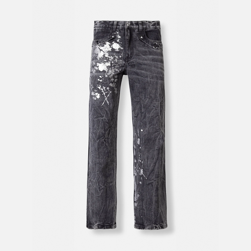 JEANS REGULAR GLITTER CRAQUELADO
