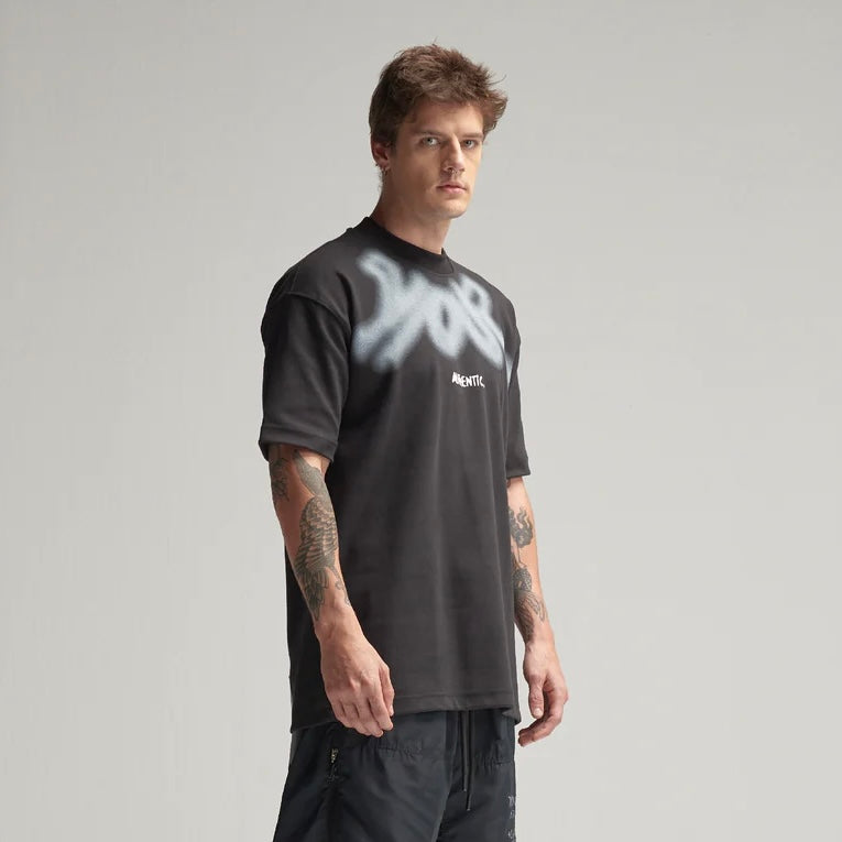 CAMISETA Y-OUT NEGRA BLEACHED