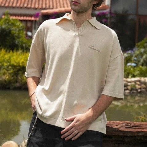 CAMISETA ASTRONOMIC POLO TEJIDA BEIGE