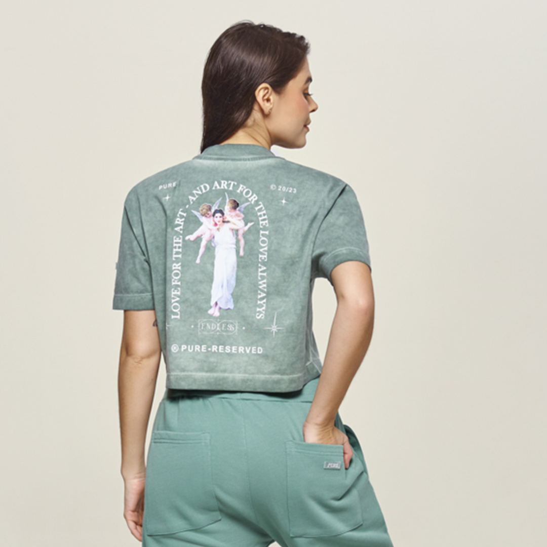CROP TOP PURE GREEN WASHED