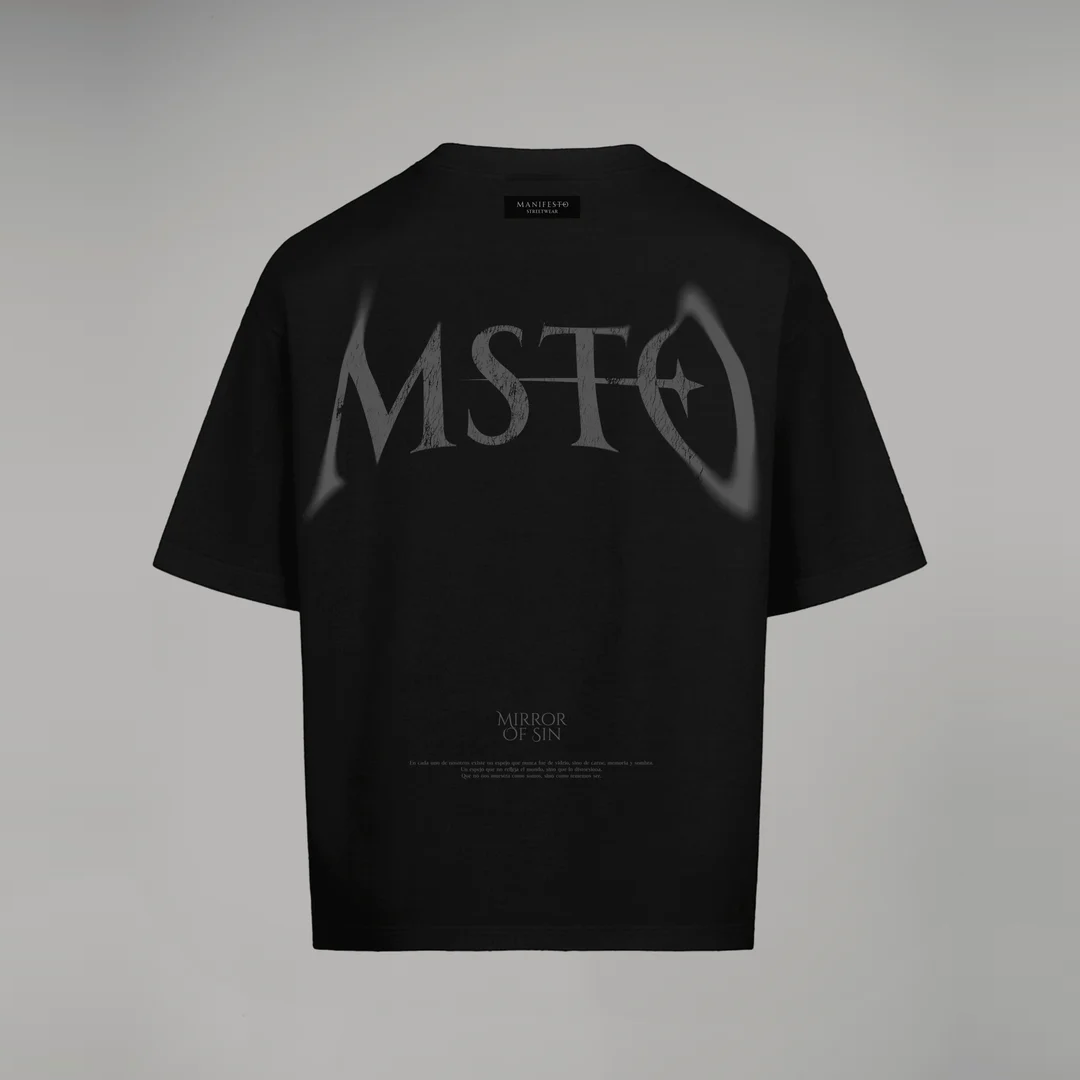 CAMISETA OVERSIZE BÁSICA MOF NEGRA