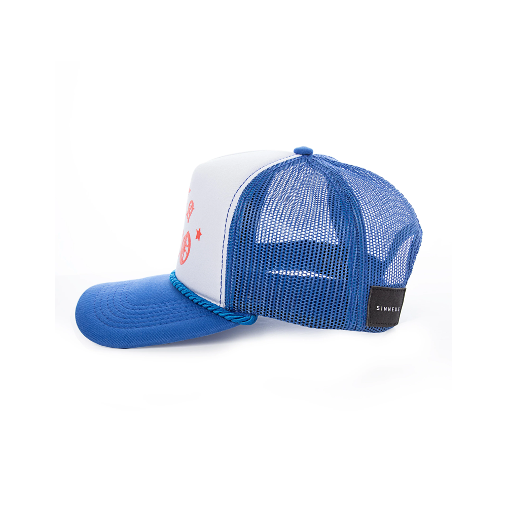 GORRA SINNERS NOT A NARCO BLUE/WHITE/RED