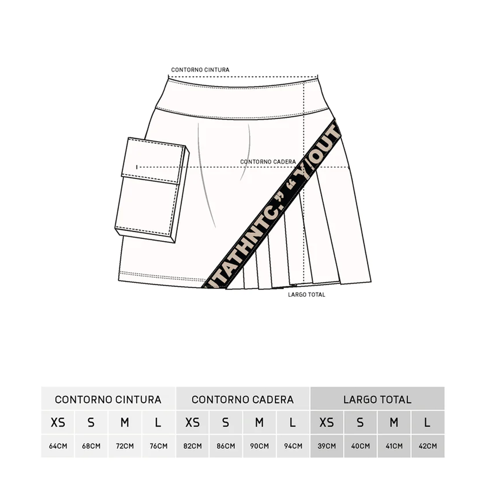 FALDA Y-OUT BLANCA PLATED SKIRT