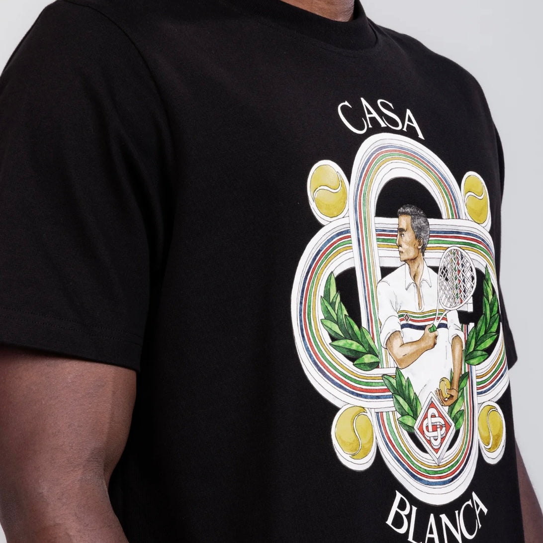 CAMISETA CASA BLANCA TENNIS NEGRA