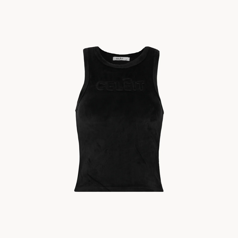 CELEIT EMBOSSING TANK TOP BLACK