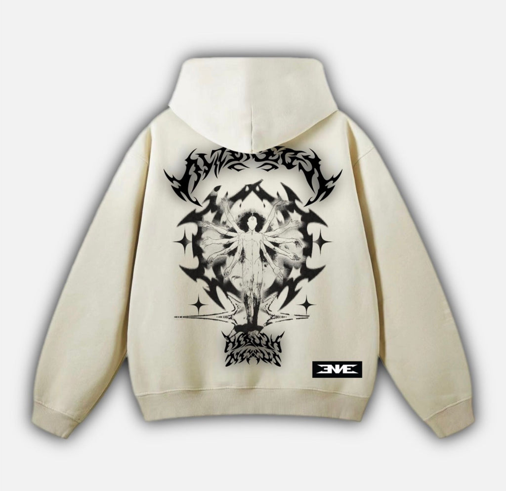 HOODIE NEBULA VITRUVIO COLOR LUNAR CREAM
