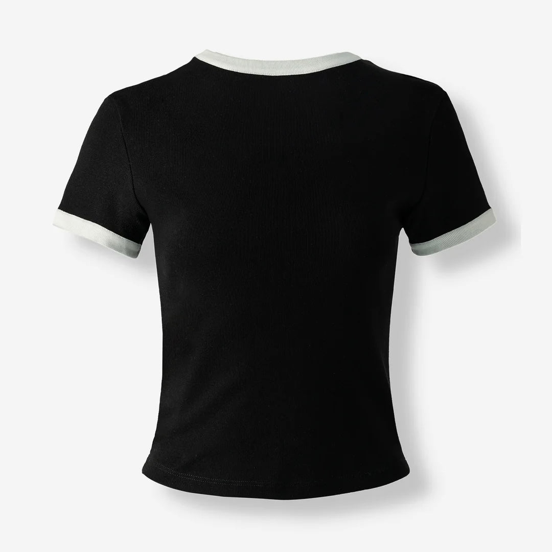 SHORT BLOW UP SLEEVE BLACK TOP