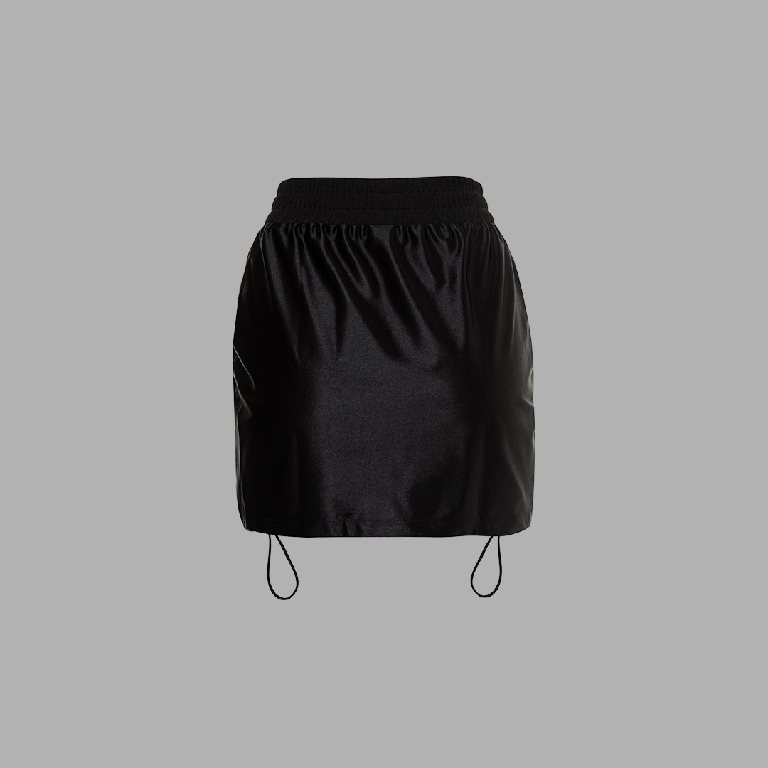 FALDA DO OVER LAB BLACK DRAWSTRING SKIRT