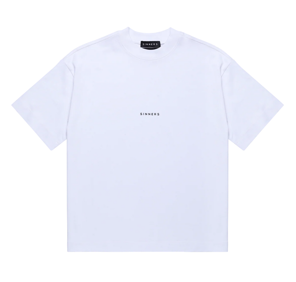 CAMISETA SINNERS CENTER LOGO WHITE