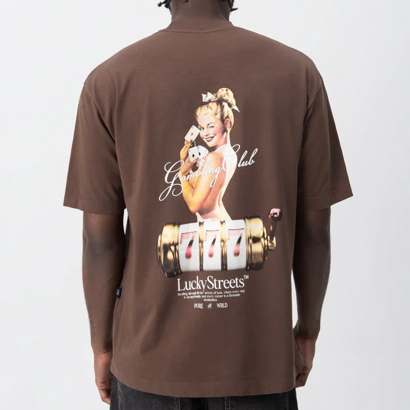CAMISETA PURE LUCKY STREETS BROWN PIN UP