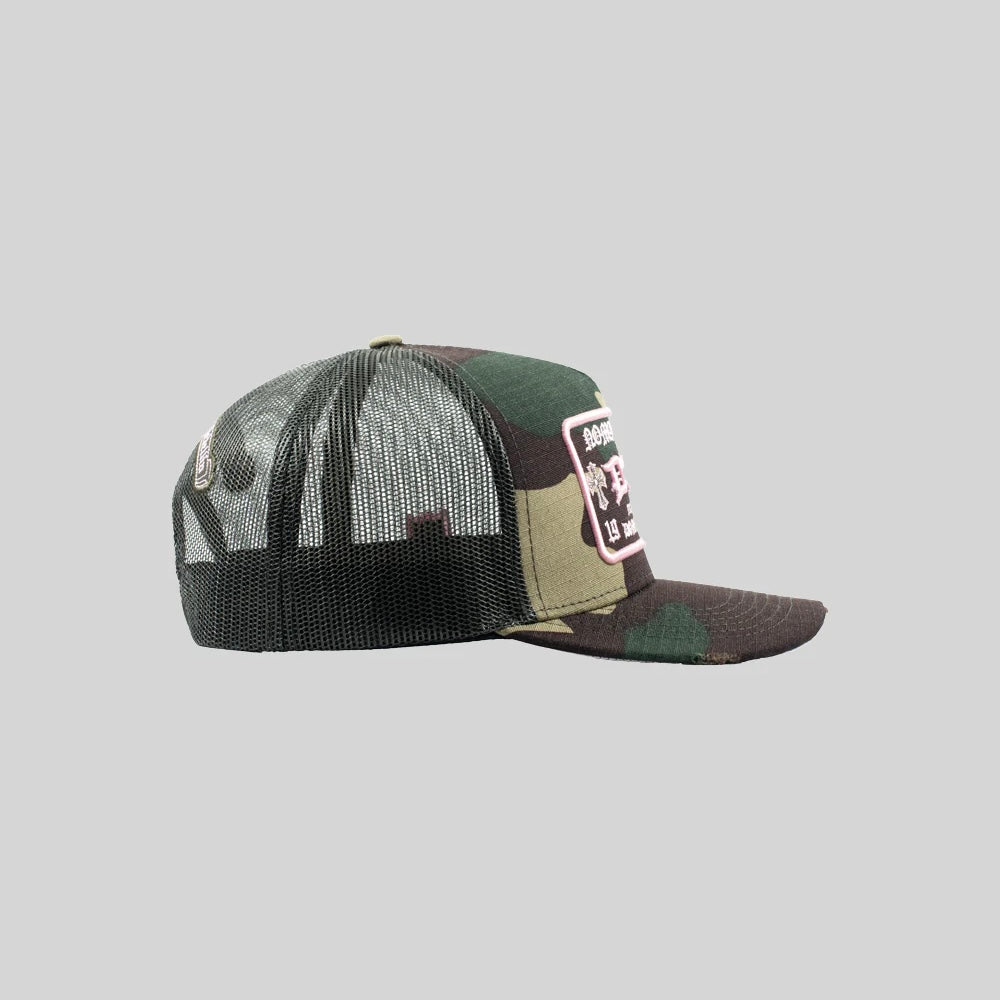 GORRA DOM APPAREL TRUCKER CAMO GREEN PINK