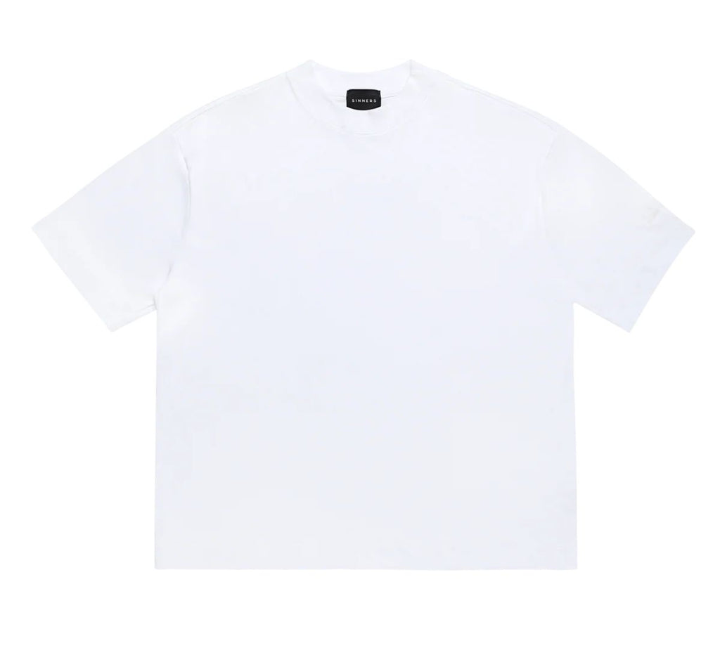 CAMISETA SINNERS RHINESTONE LOGO WHITE