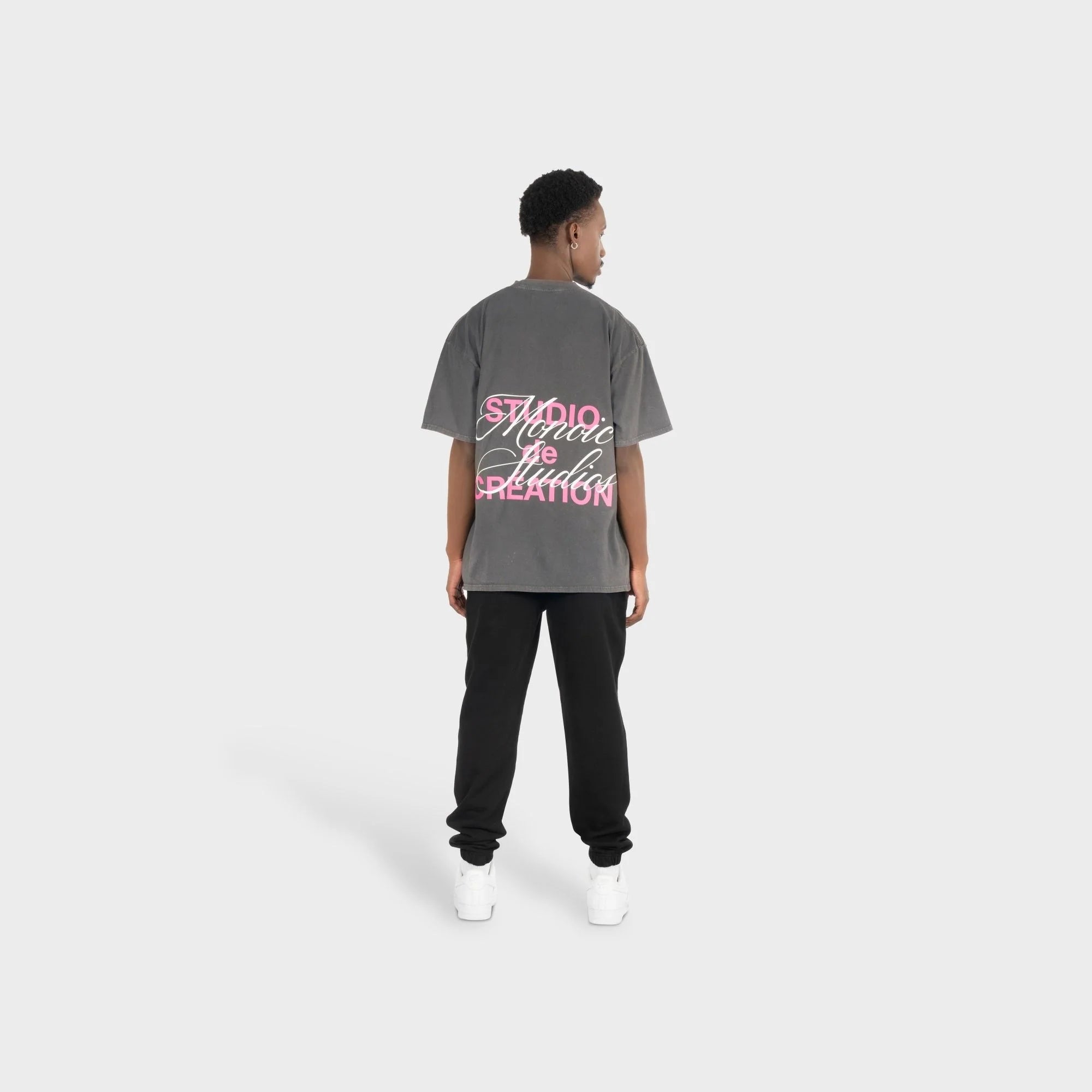CAMISETA MONOIC STUDIO DE CRÉATION GRIS LAVADO Y ROSADO