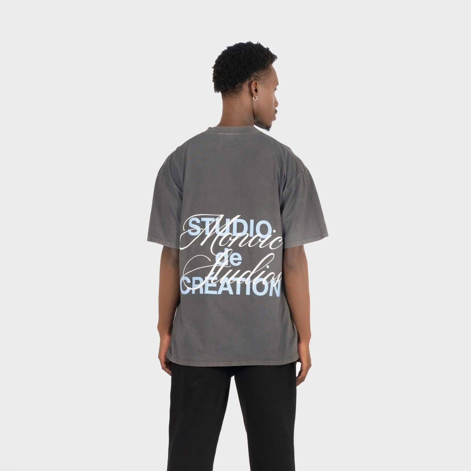 CAMISETA MONOIC STUDIO DE CRÉATION GRIS LAVADO Y AZUL