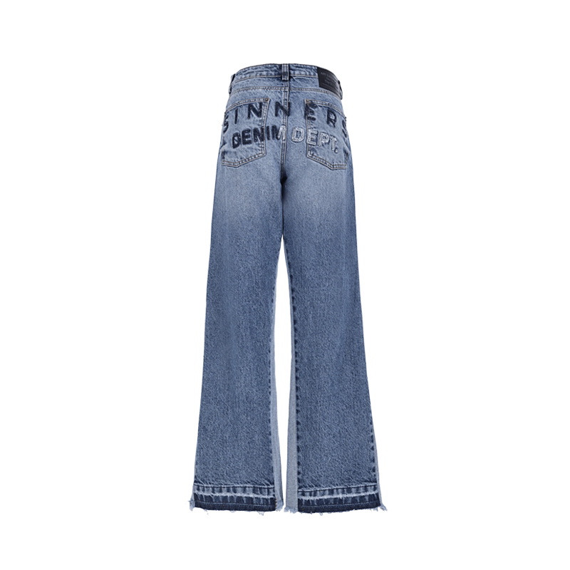 JEAN SINNERS EMBROIDERED FLARED