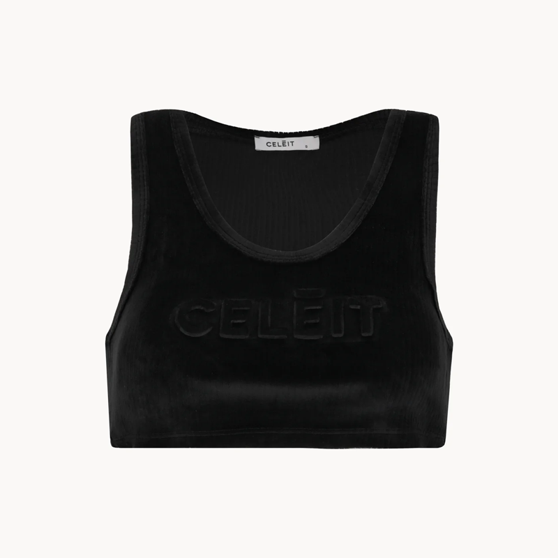 CELEIT EMBOSSING CROP TOP