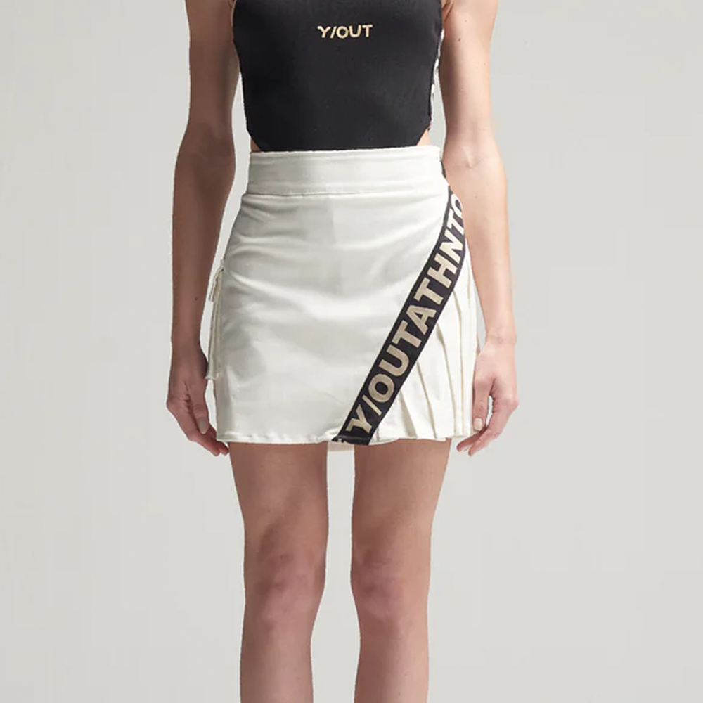 FALDA Y-OUT BLANCA PLATED SKIRT