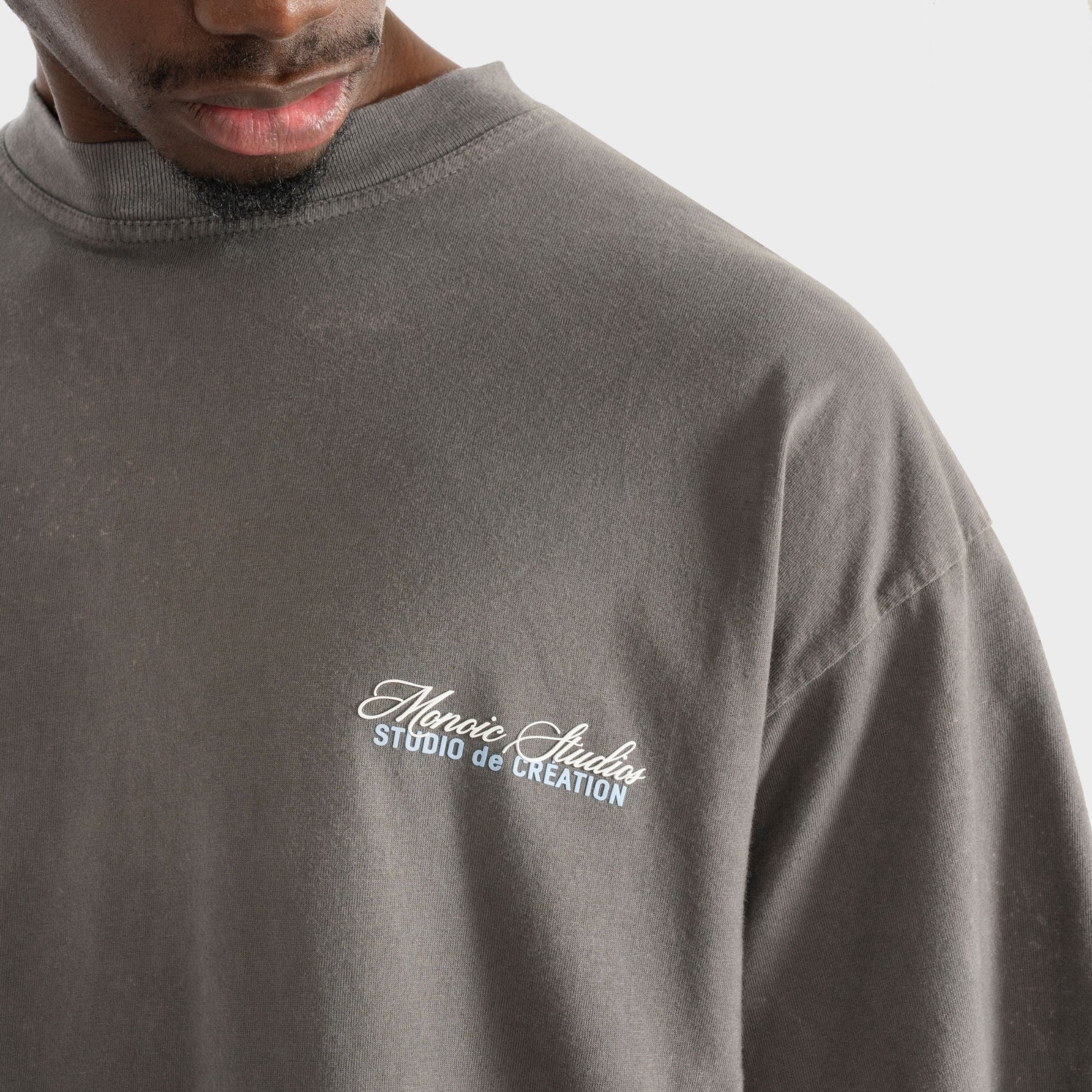 CAMISETA MONOIC STUDIO DE CRÉATION GRIS LAVADO Y AZUL