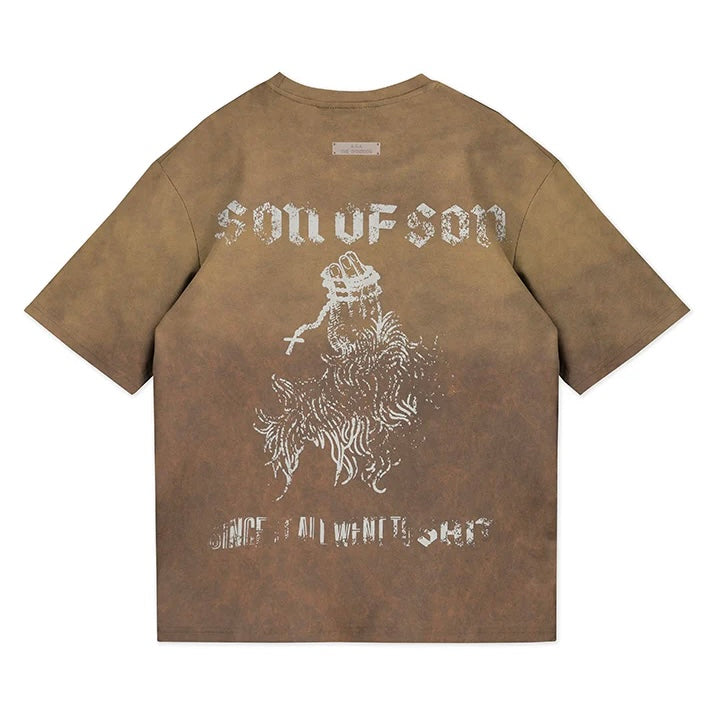 CAMISETA SON OF SON OVERSIZE ACID WASH GREY