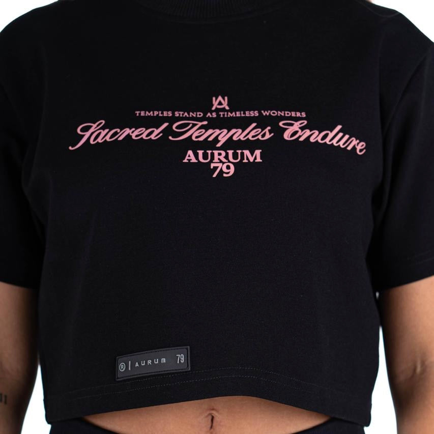 CROP TOP AURUM NEGRO SACRED TEMPLE