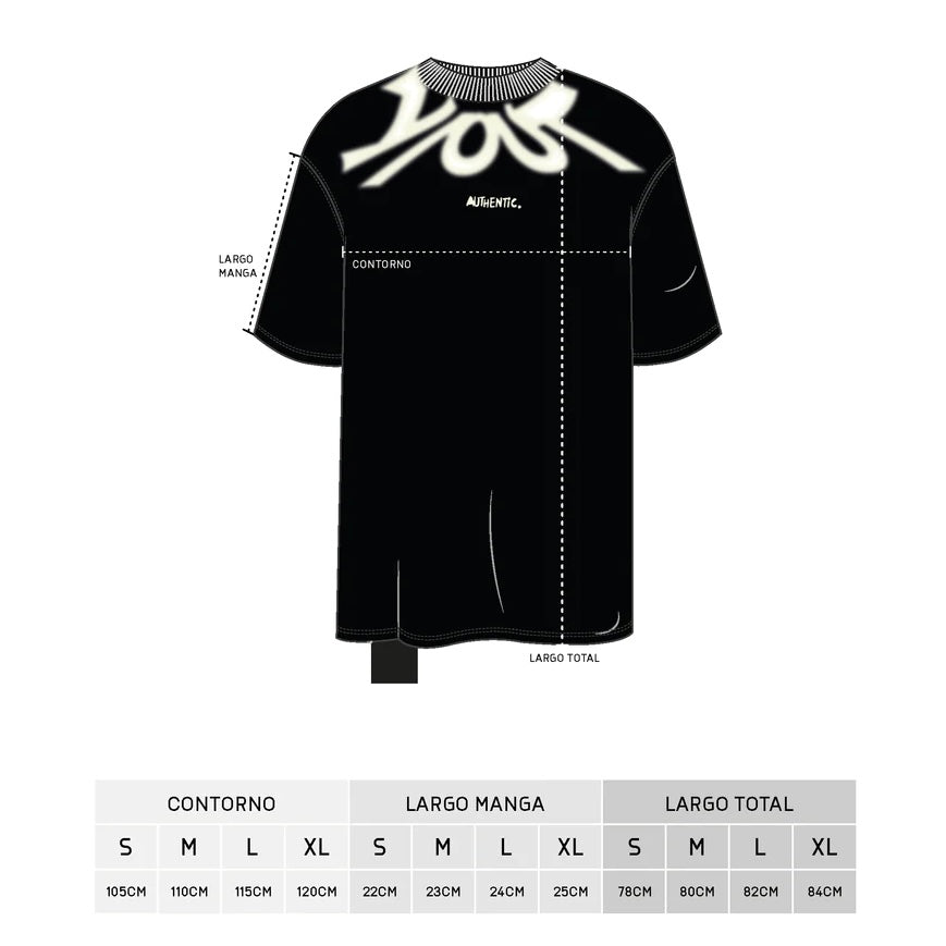 CAMISETA Y-OUT NEGRA BLEACHED