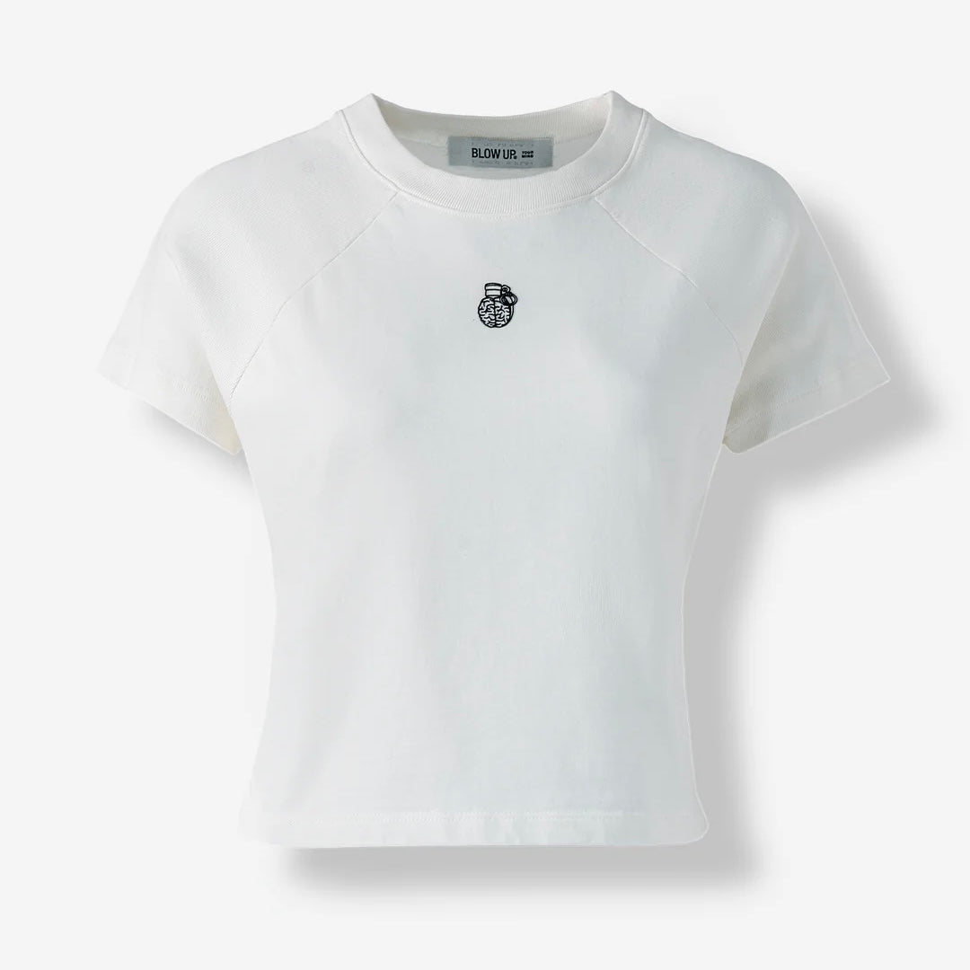 SHORT BLOW UP SLEEVE IVORY TOP