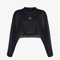 CROP TOP CULTURE WISE MANGA LARGA NEGRO