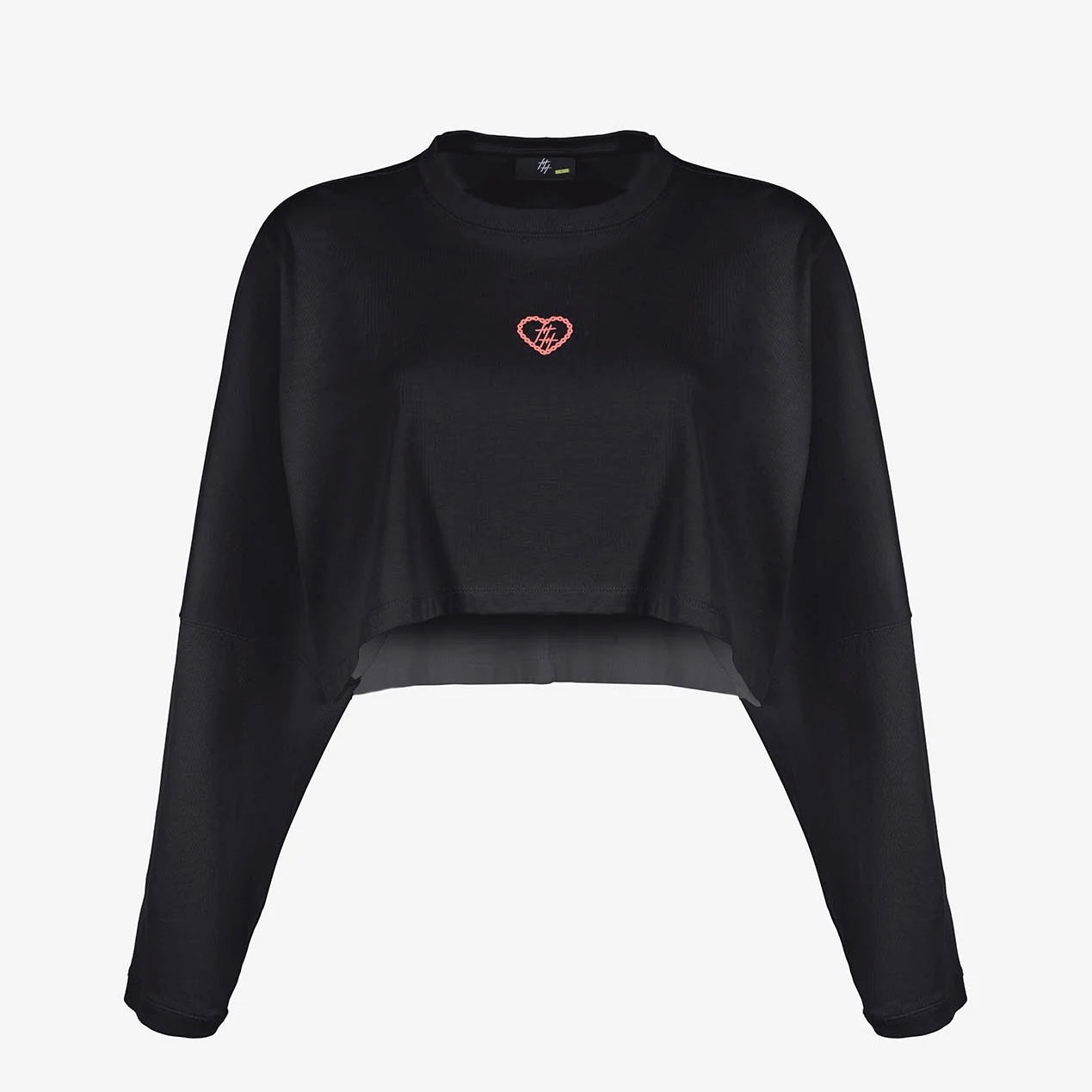 CROP TOP CULTURE WISE MANGA LARGA NEGRO