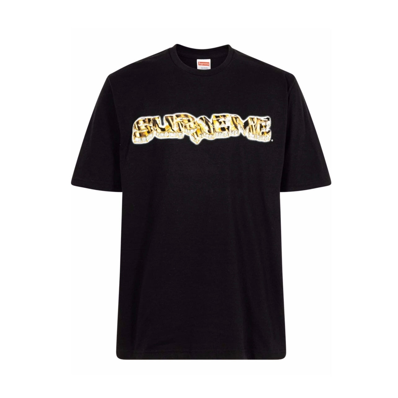 SUPREME T-SHIRT WITH DIAMONDS LOGO