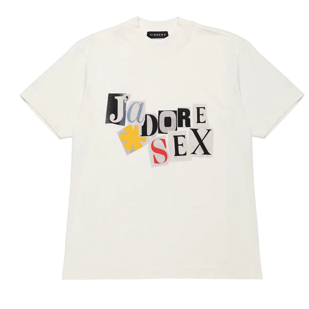 CAMISETA SINNERS J’ADORE SEX CREME