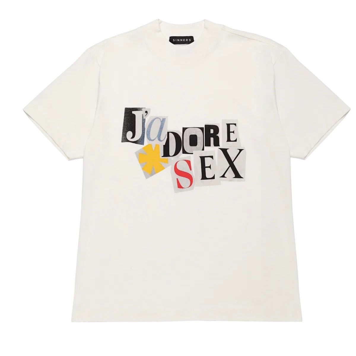 CAMISETA SINNERS J’ADORE SEX CREME