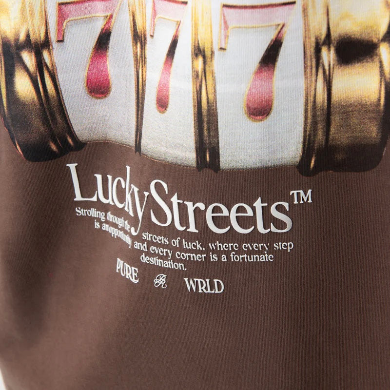 PURE LUCKY STREETS BROWN PIN UP T-SHIRT