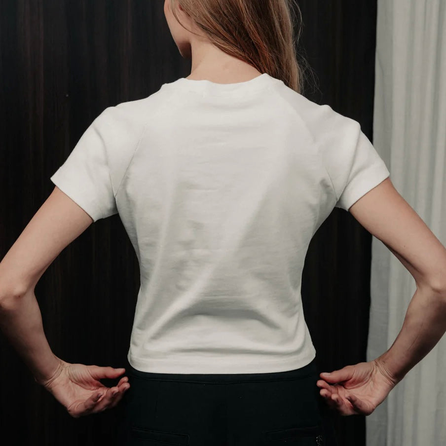 SHORT BLOW UP SLEEVE IVORY TOP
