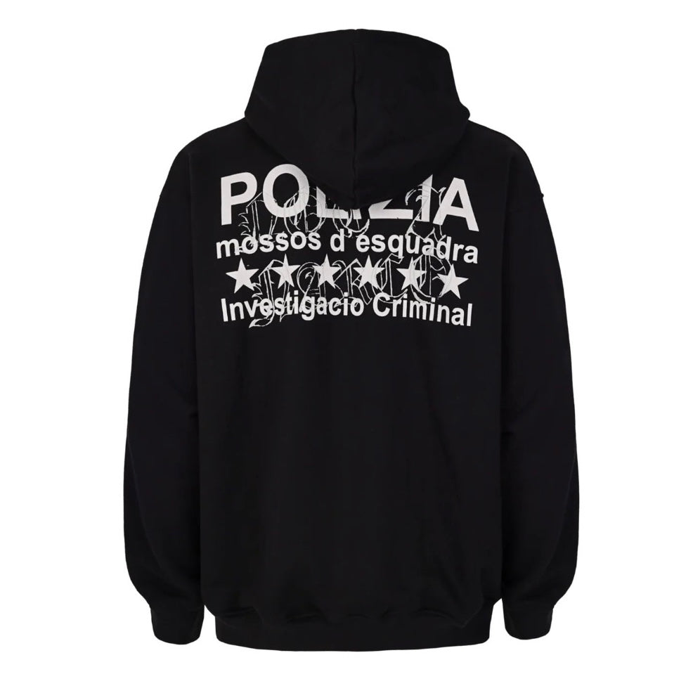 BUZO SINNERS POLIZIA BLACK ZIPPER HOODIE