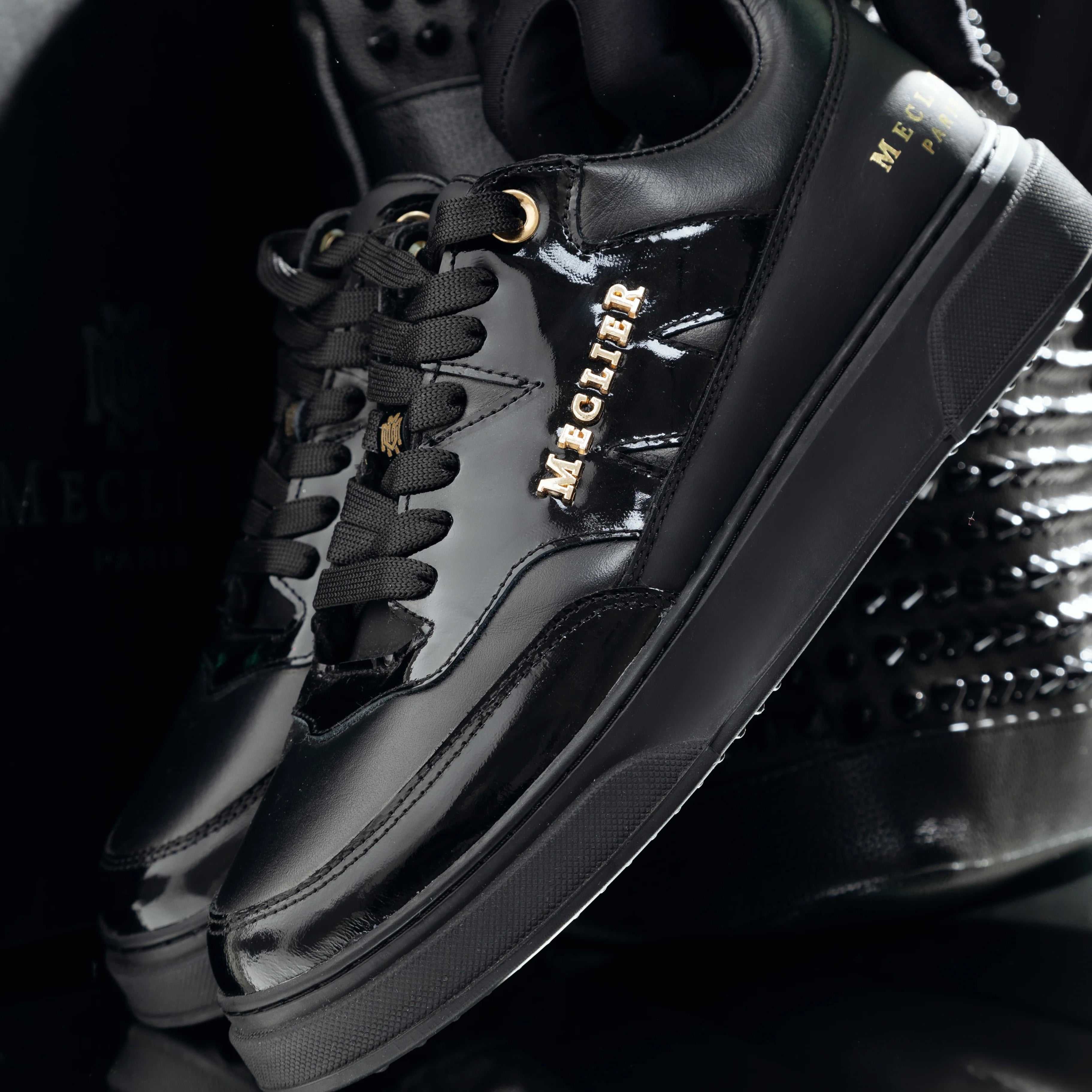 ZAPATOS MECLIER GLOSH VIPER NEGRO DORADO