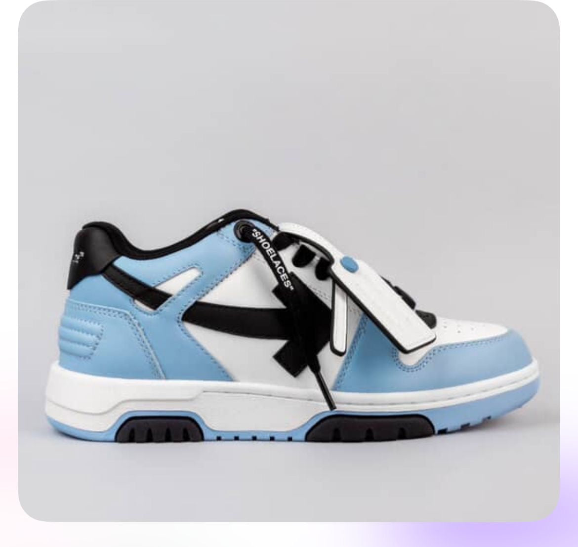 ZAPATOS OFF WHITE AZUL CON NEGRO