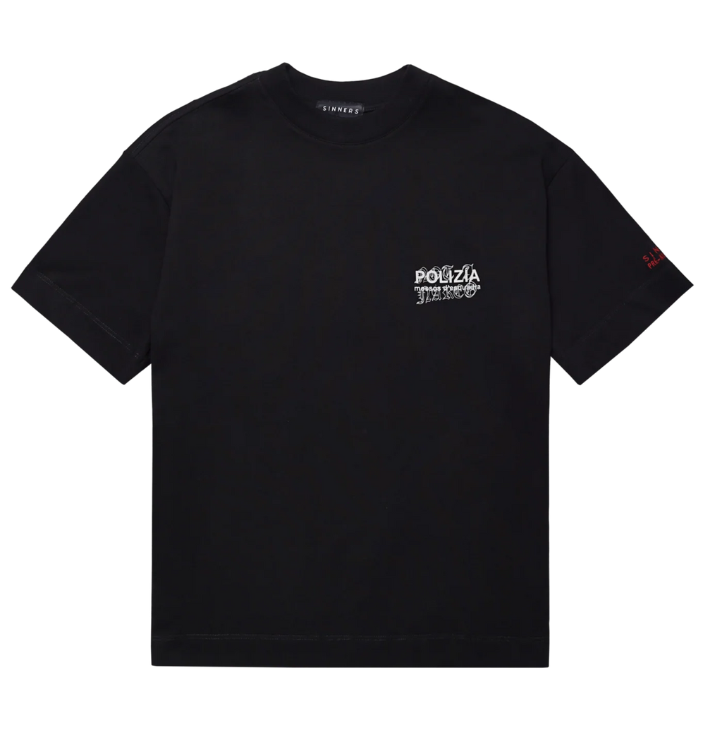 CAMISETA SINNERS POLIZIA BLACK