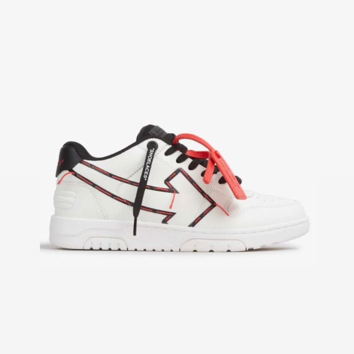 ZAPATOS OFF WHITE OUT OFFICE BLANCOS HILOS NEGRO ROJOS
